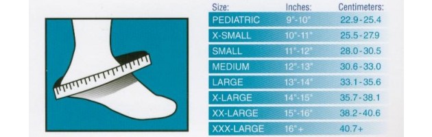 Aso Ankle Brace Size Chart