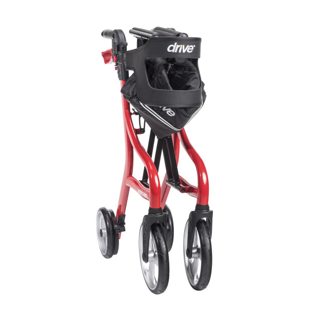 Drive Medical Nitro® Sprint Rollator Standard, Red - Standard Rolling Walker With Seat - 102662RD