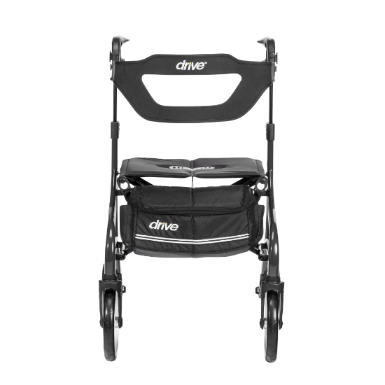 Drive Medical Nitro® Sprint Rollator Tall, Black - Tall Rolling Walker With Seat - 102662BK-T