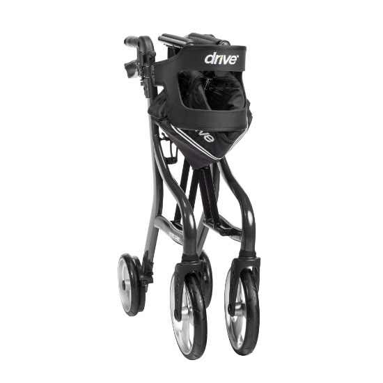 Drive Medical Nitro® Sprint Rollator Tall, Black - Tall Rolling Walker With Seat - 102662BK-T